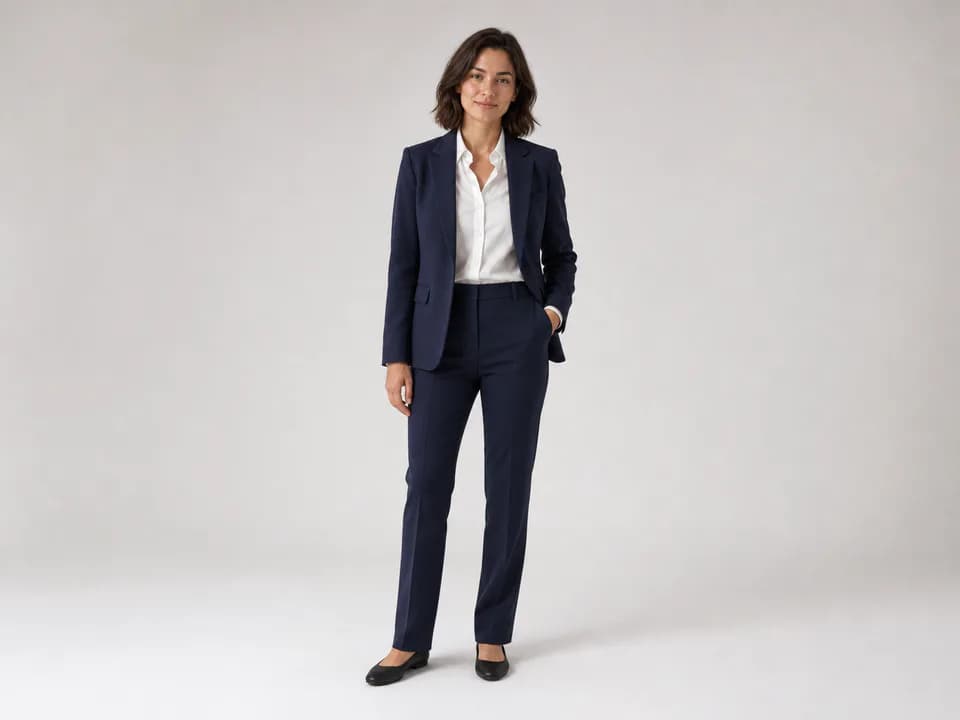 Business-casual outfit reference example for AI Clothes Changer Prompt